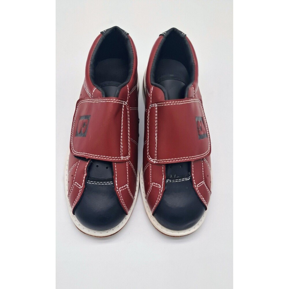 Brunswick Bowling Shoes Men's 5 Women's 6 Hook Loop Leather Sole  Red Black